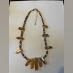 Jelly's Jewelry and Boutique Handcrafted Beaded Necklace with Gold Accents